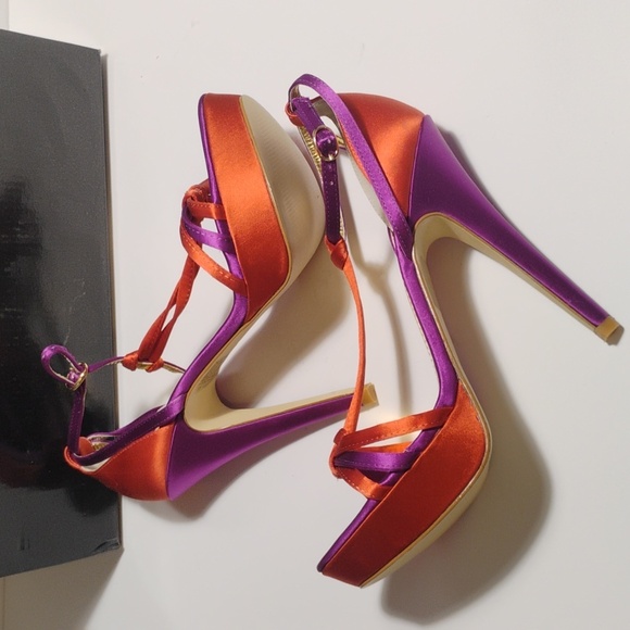 Colin Stuart Elegant Purple and Orange Women's Heels New In Box Sz 7B Stiletto! - Picture 9 of 10